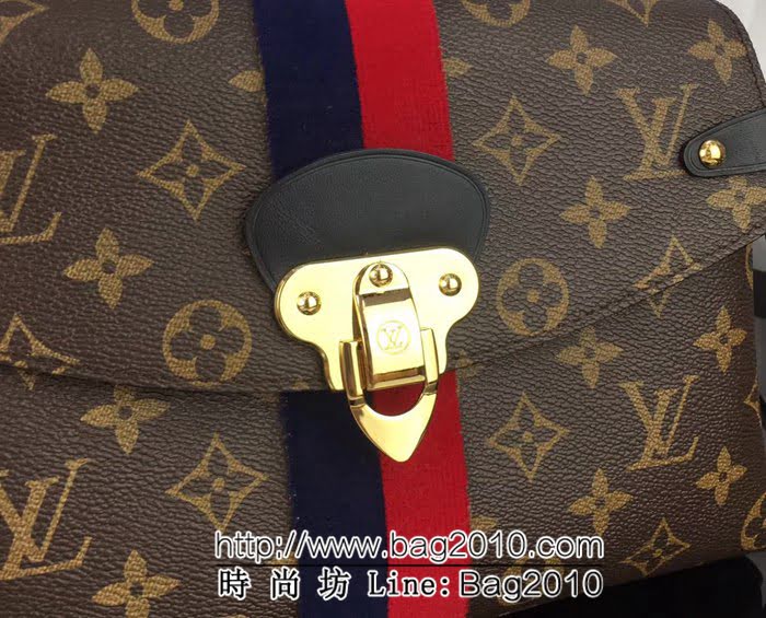 路易威登LV頂級原單M43779單手柄Georges BB藍簇絨條紋包 YDH1814
